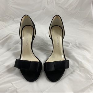 Black open toe kitten heels